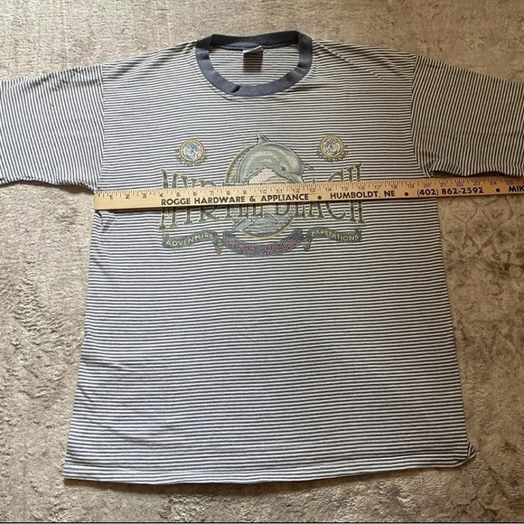Vintage 90s Myrtle Beach Dolphin T Shirt Size Large Single Stitch Stripes - Picture 5 of 7